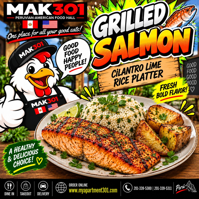 GRILLED FAROE ISLAND SALMON.
