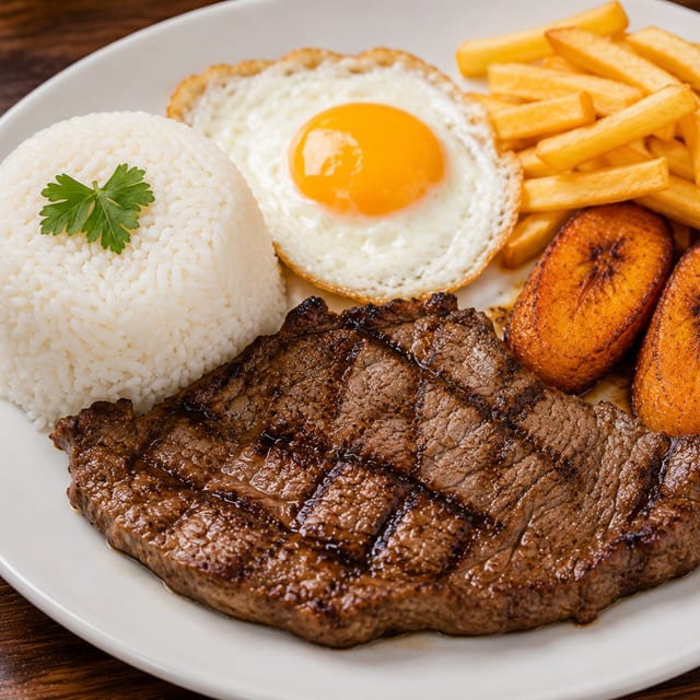 STEAK A LO POBRE.