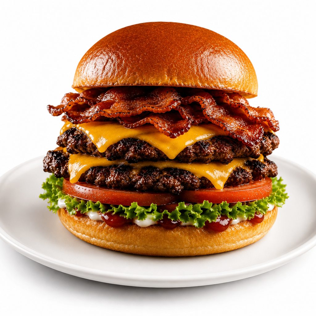 Bacon Double Smash w/Cheese Burger.