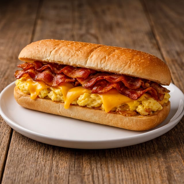 BACON EGG & CHEESE SANDWICH.