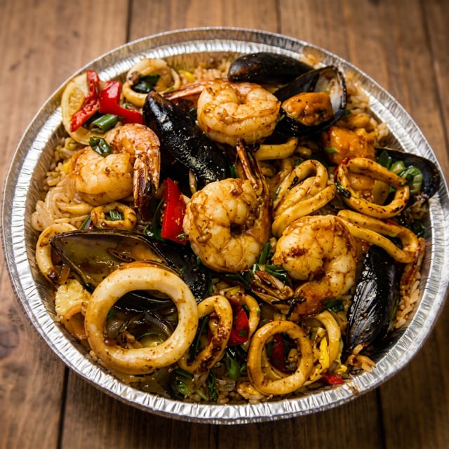 Arroz Chaufa Mariscos.
